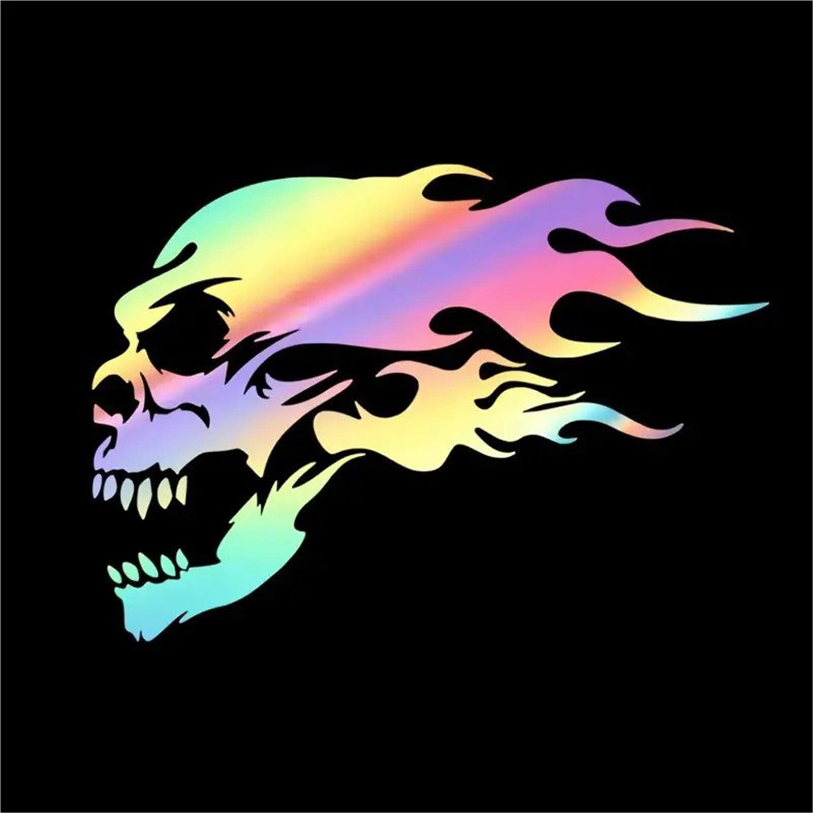 HAfgDJ Flame Skull Decals, Waterproof Weather Resistant Stickers for Cars, Trucks, Helmets Laptops Motorcycle