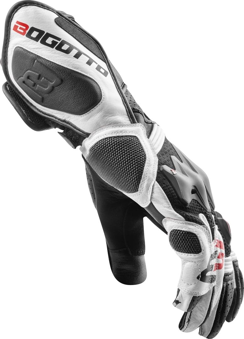 Bogotto Alton perforowane rękawice motocyklowe, czarny, S