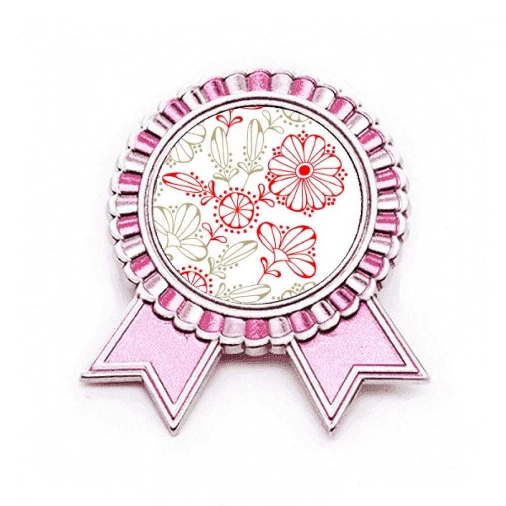 Broche en métal herbe et fleurs fraîches rouges design de qualité