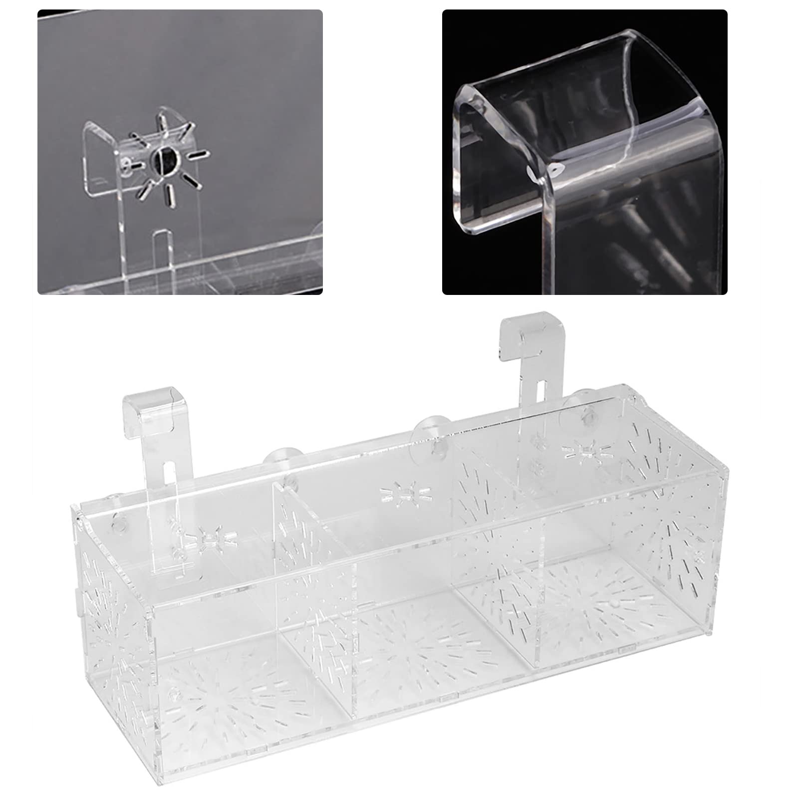 Akozon Fischzuchtbox, Transparentes Acryl-Aquarium für Panzeranemonen, Aquarienbrüterei, Inkubatorhalter, Züchter, Quarantäne, Zuchtisolationsbox (30 cm * 10 cm * 10 cm)