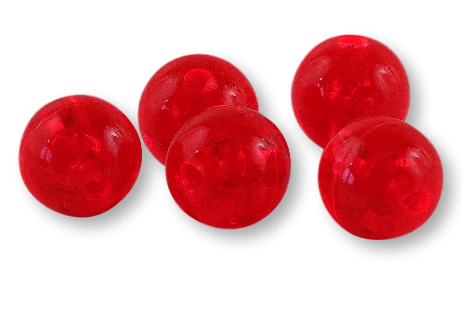River Guide Supply (8mm, Neon Red) - Round Acrylic Plastic Beads - Made in USA