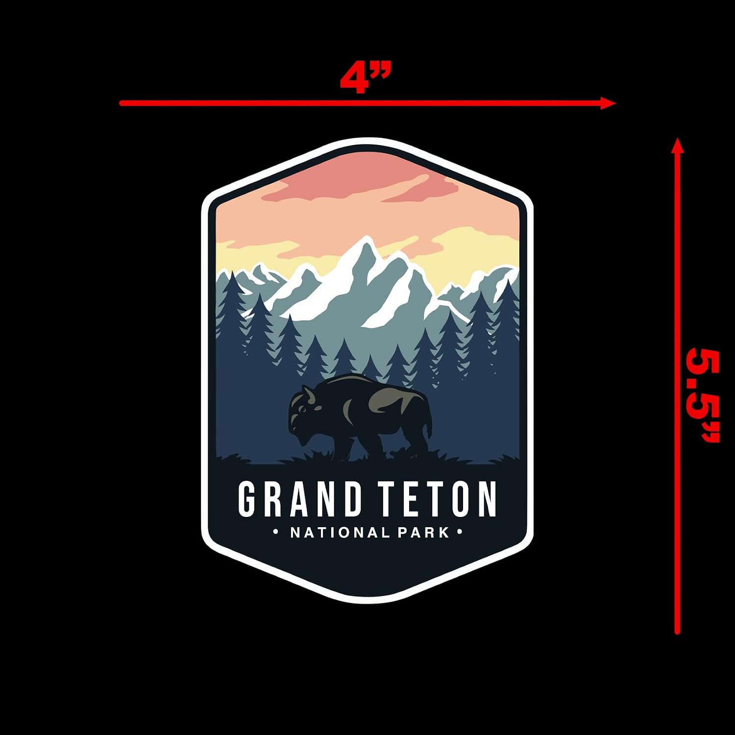 Grand Teton National Park Sticker Decal Notebook Car Laptop 4"x5.5" (Color)