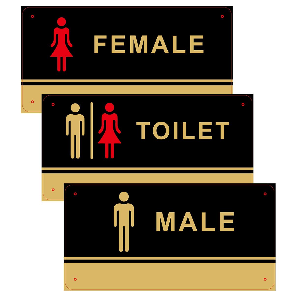 Buy 3Pack Toilet Door Signs Bathroom Sign Set Washroom Restroom