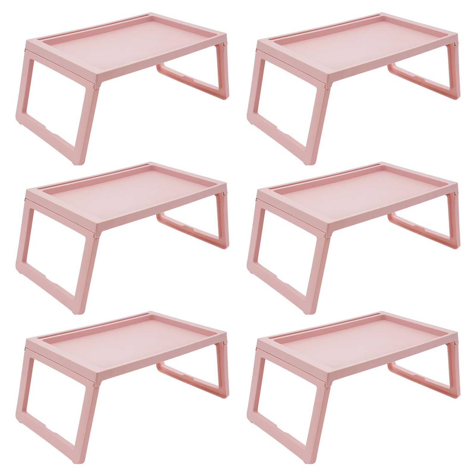 Juego de 6 bandejas plegables para cama – Bandejas versátiles con patas plegables para desayuno en la cama y aperitivos – Uso portátil en sofá o suelo