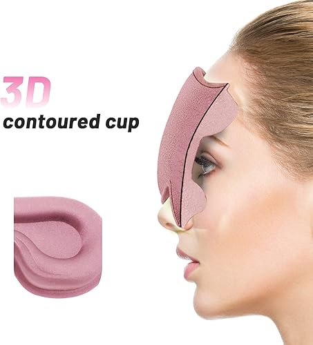 Miniatura 9 de Máscara de dormir para dormir de lado, máscara de ojos mejorada con copa contorneada 3D, bloqueo de luz, máscara de ojos con correa ajustable,