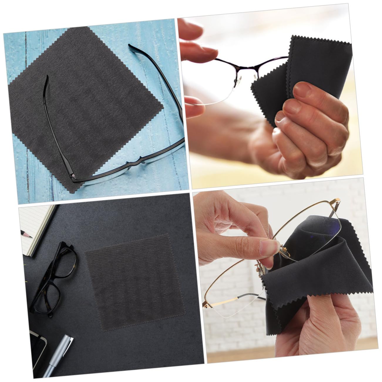 SHERCHPRY Gafas De Tela Pantallas De Gafas Paños De Limpieza Para Gafas Para Gafas Paño De Limpieza De Lentes Fibra Extrafina Black 50 Piezas*4