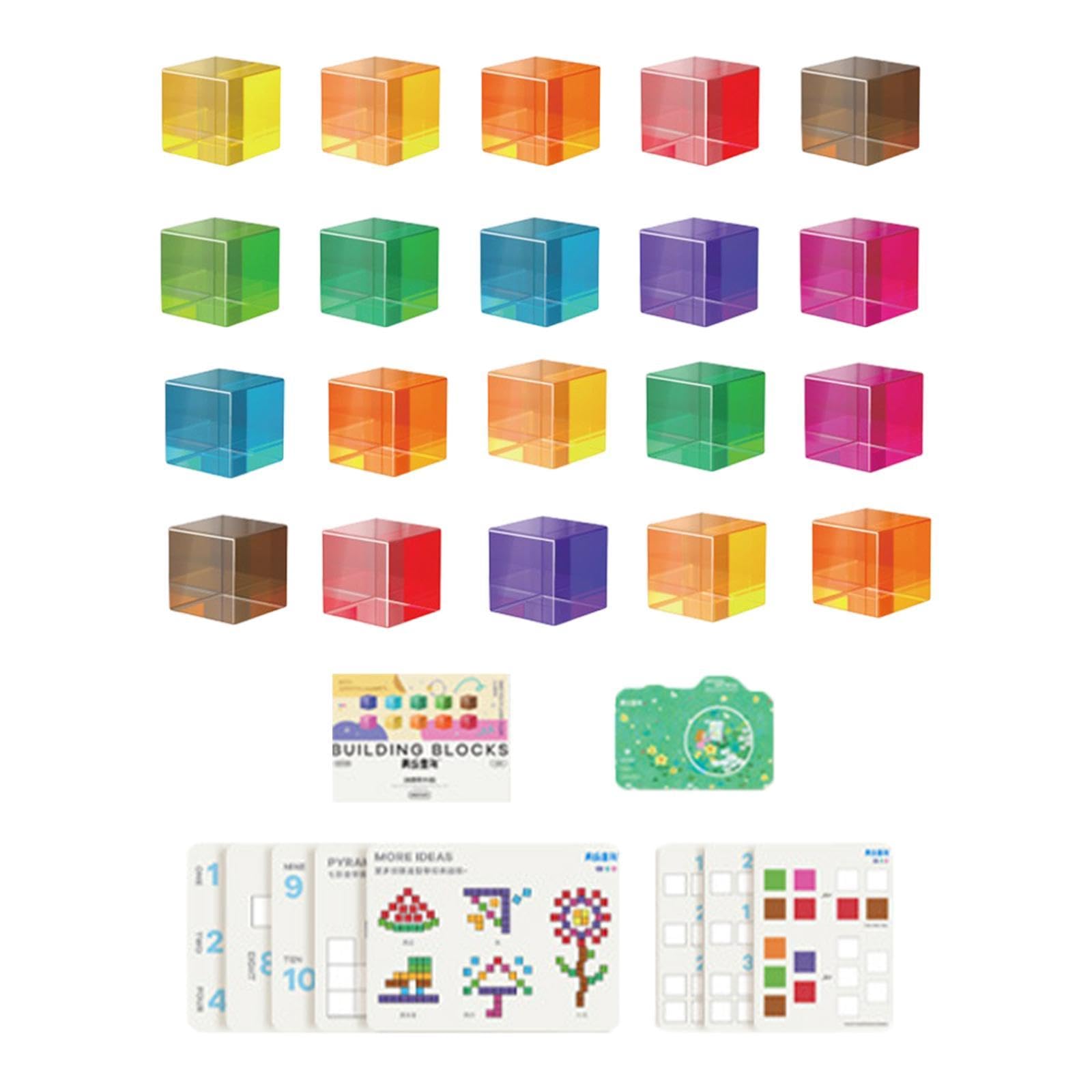 Amazon.co.jp: Xgdsnly 20個のカラーレインボーアクリルブロック