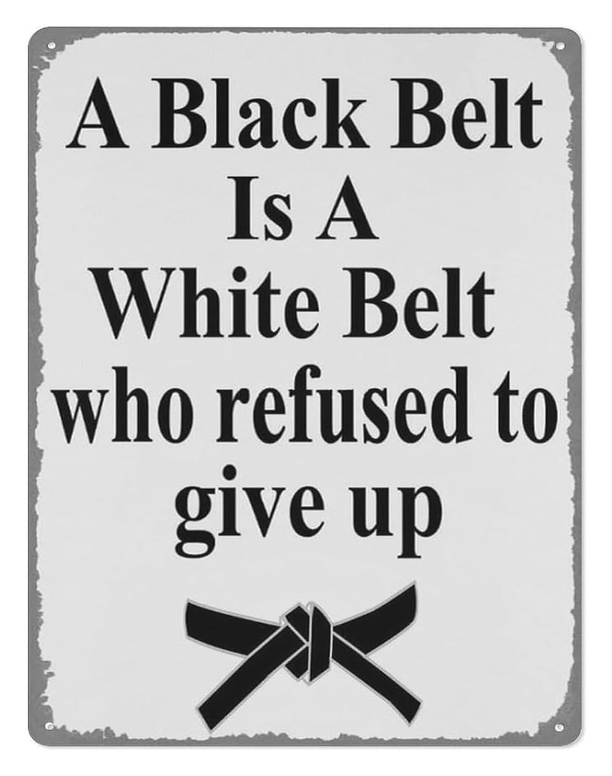 UYCUODLUY The Belt Only Shows the Journey Metal Tin Sign 8 X 12 in Rustic Martial Arts Plaque for Entryway Hallway