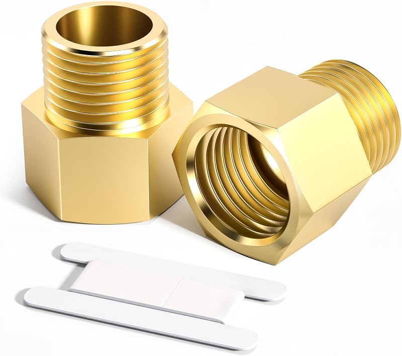 Bwintech 2 Uds 1/2 "hembra a 1/8" macho BSP rosca latón buje hexagonal conector reductor para conversión de conexión de tubería
