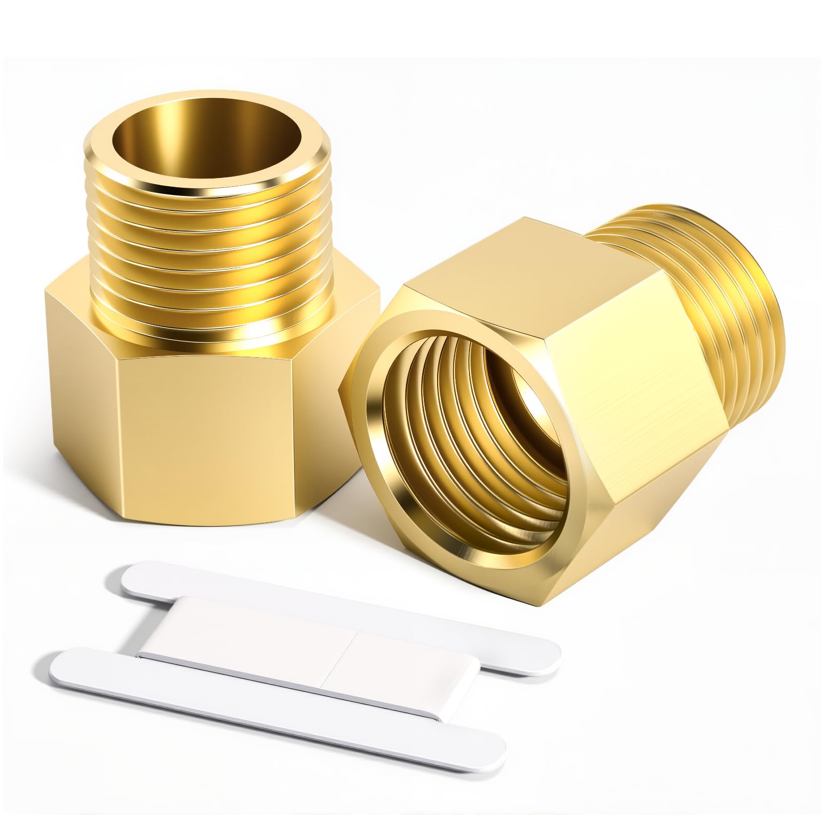 Bwintech 2 Uds 1/2 "hembra a 1/8" macho BSP rosca latón buje hexagonal conector reductor para conversión de conexión de tubería