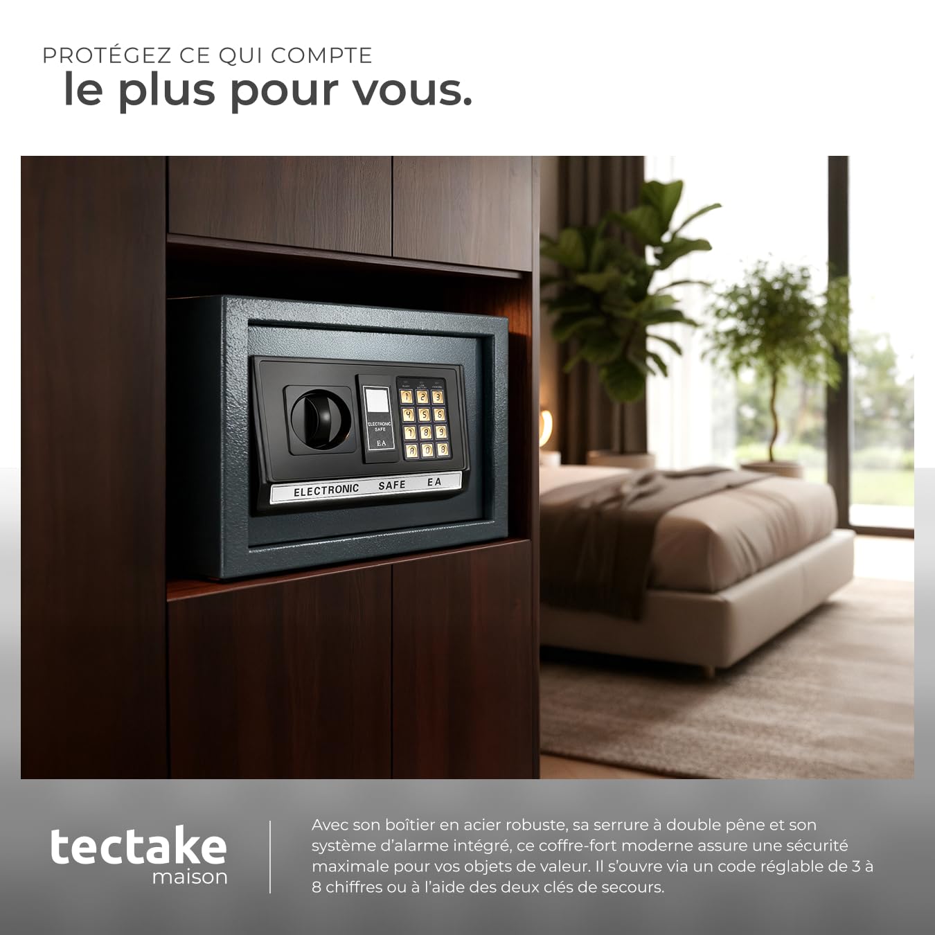 TecTake Coffre-fort avec Serrure Électronique Porte - diverses tailles au choix - (20x31x22cm (Art. 400564))