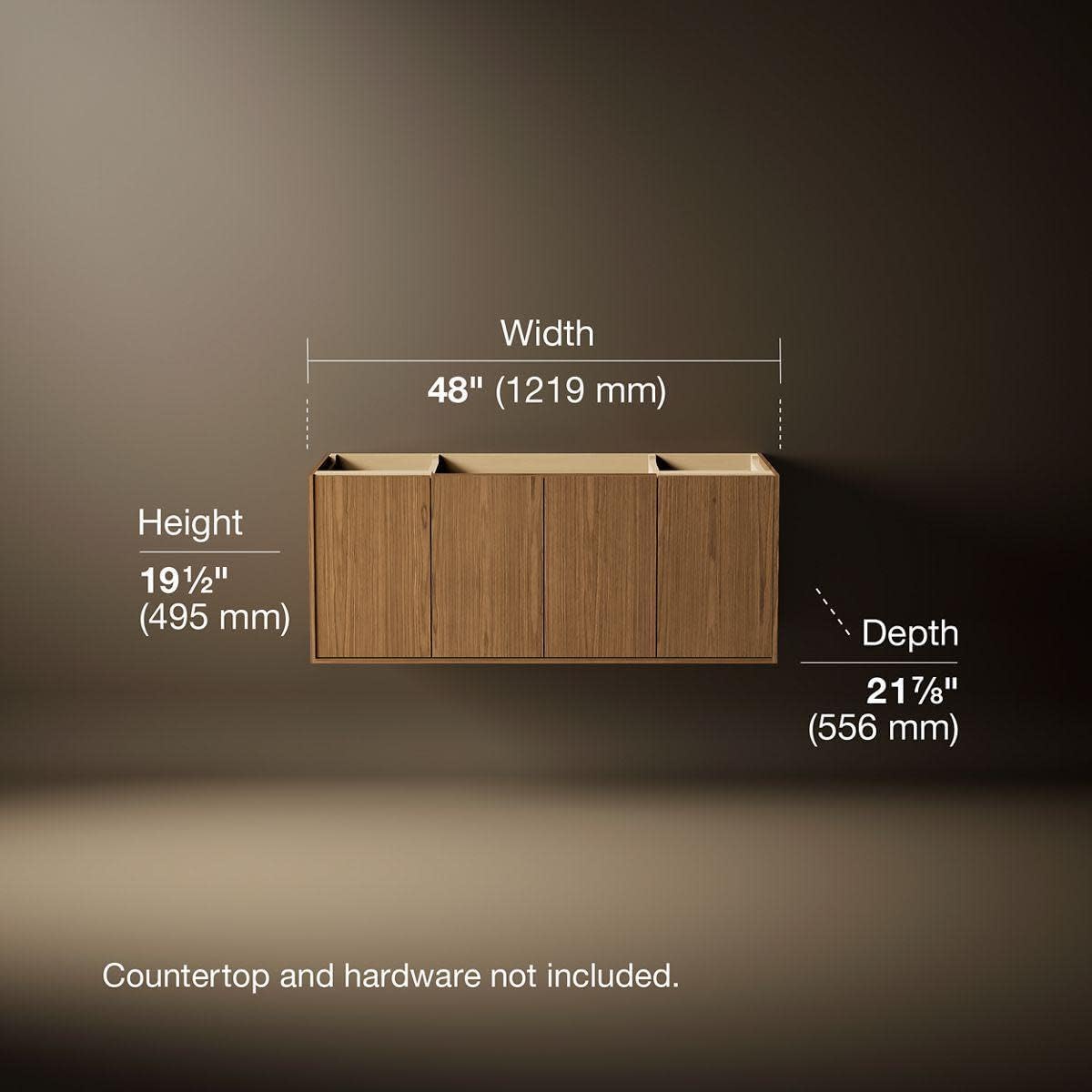 Kohler K-99544-1WA 48-Inch Jute Bathroom Vanity in Linen White, Solid Wood
