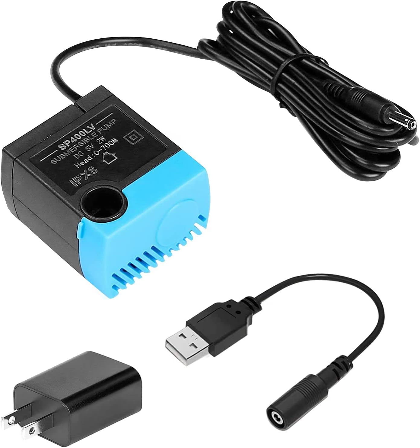 Carcent SP-400LV Cat Water Fountain Pump, Cat Fountain USB Replacement Pump with Adapter Compatible with Drinkwell Ceramic, Butterfly, Seaside, Stainless Steel, 360 Plastic Pet Water Fountain