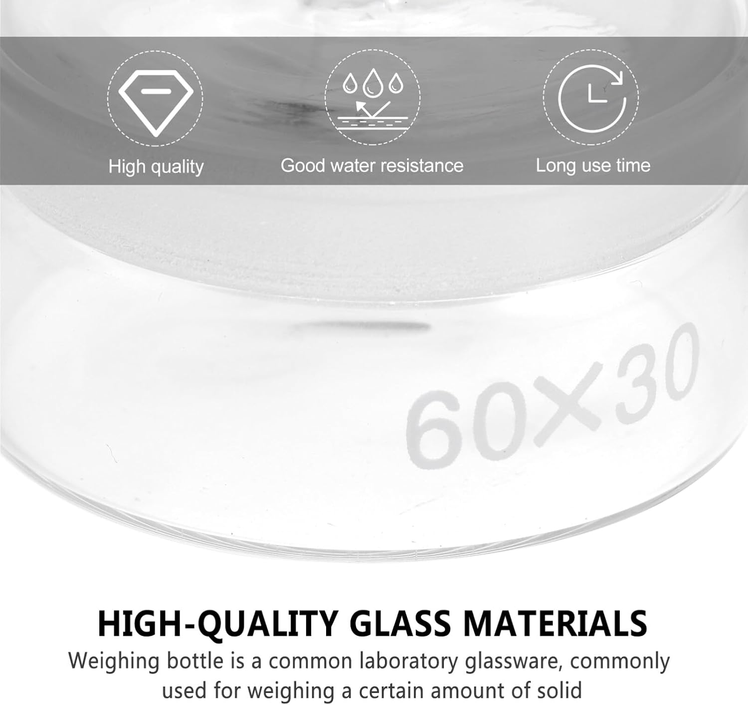 Scicalife Glass Weighing Bottle Low Form Specific Gravity Bottle with Glass Stopper Laboratory Glassware for Sample Weighing Solid Material Analysis Reagent Storage 2.36 X 2.36 X 2.16 in