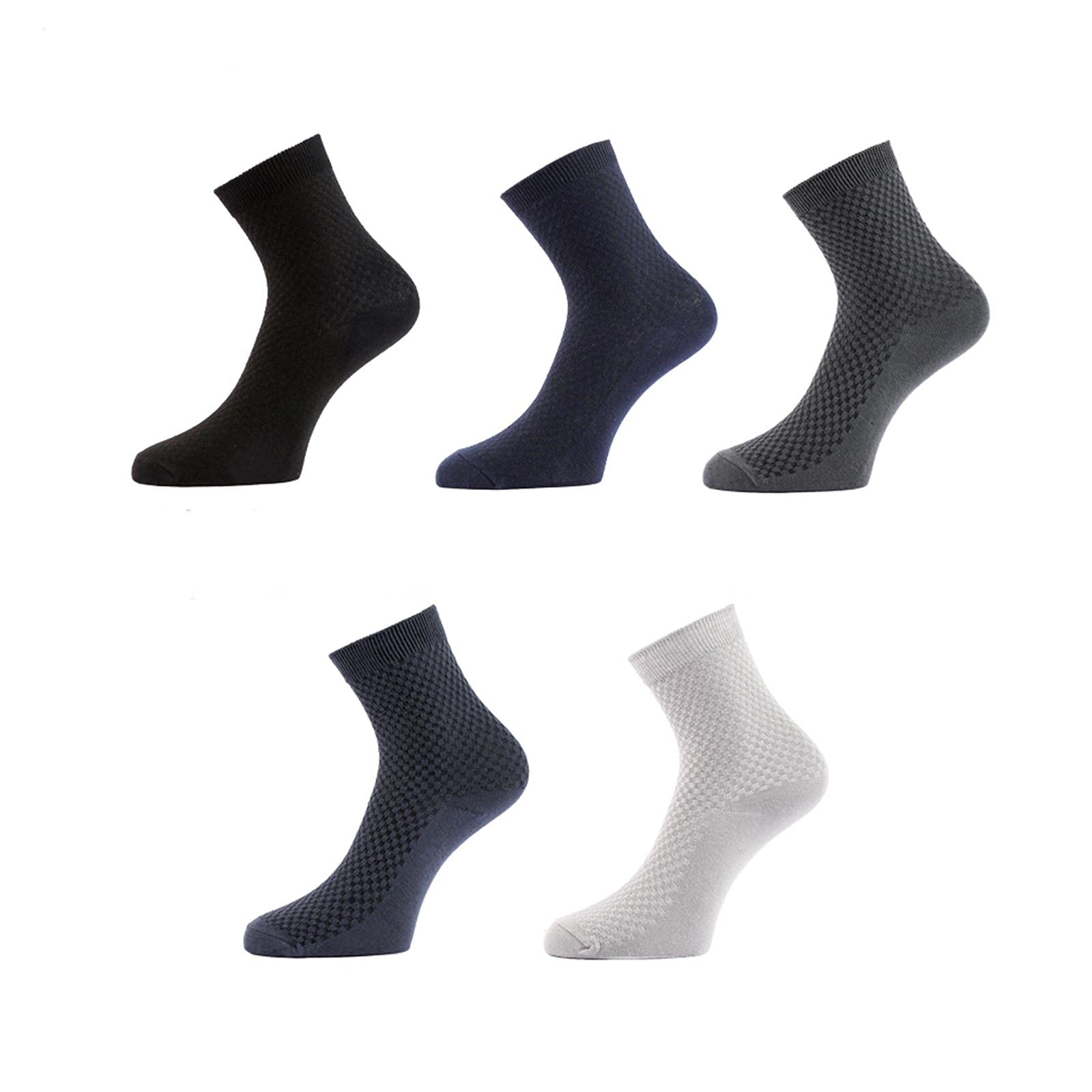UKKO Calcetines de Hombre 10 Pares De Calcetines para Hombres De Fibra Transpirable De Calcetines Desodorantes Hombres Largo Tamaño Grande EUR 38-46-5Black 5Light Grey,EUR 43-47(Us 9-13)