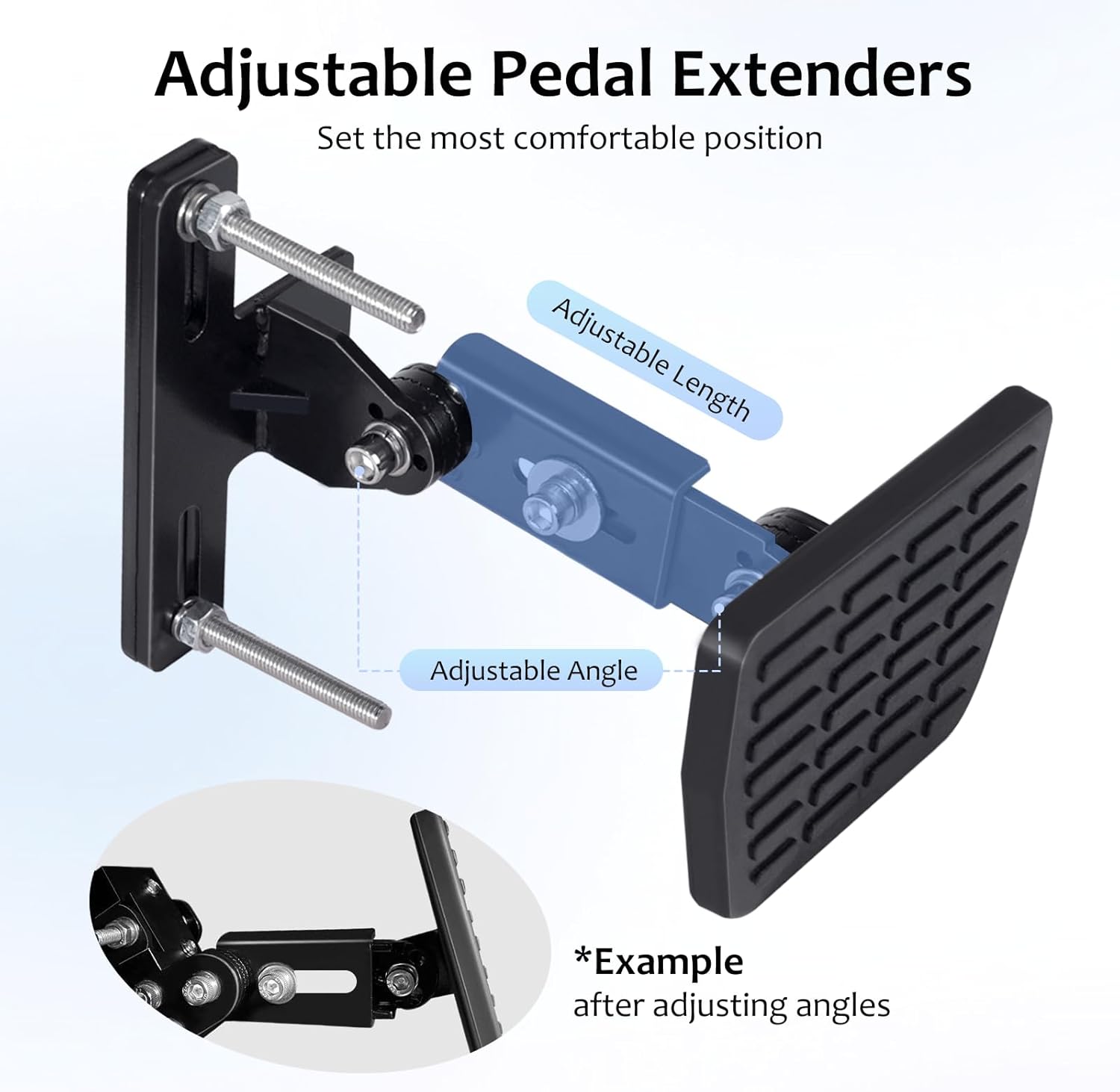 Adjustable Pedal Extenders for Cars - Widely Compatible Kit for SUVs, Trucks & Sedans, Features Aircraft-Grade Aluminum & Steel for Secure Installation