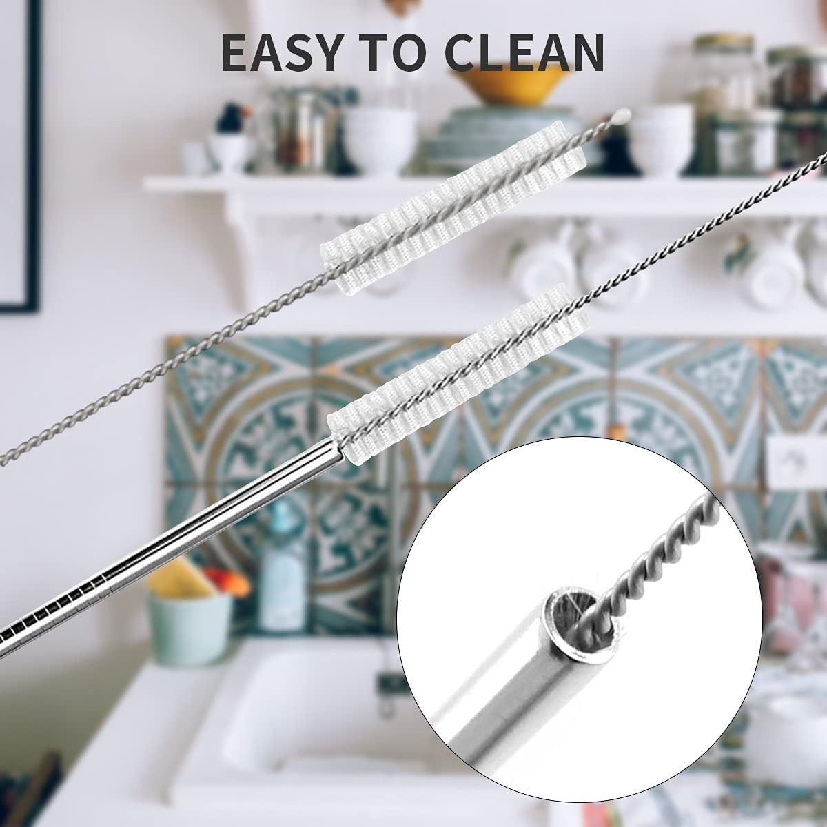 26 PCS Regular Mouth Mason Jar Lids with Straw Hole - 70MM Canning Lids Drinking Jar Lids Tinplate Jar Lids Silver Canning Jar Caps with Silicone Ring /Straws /Cleaning Brush for Drinking Food Storage