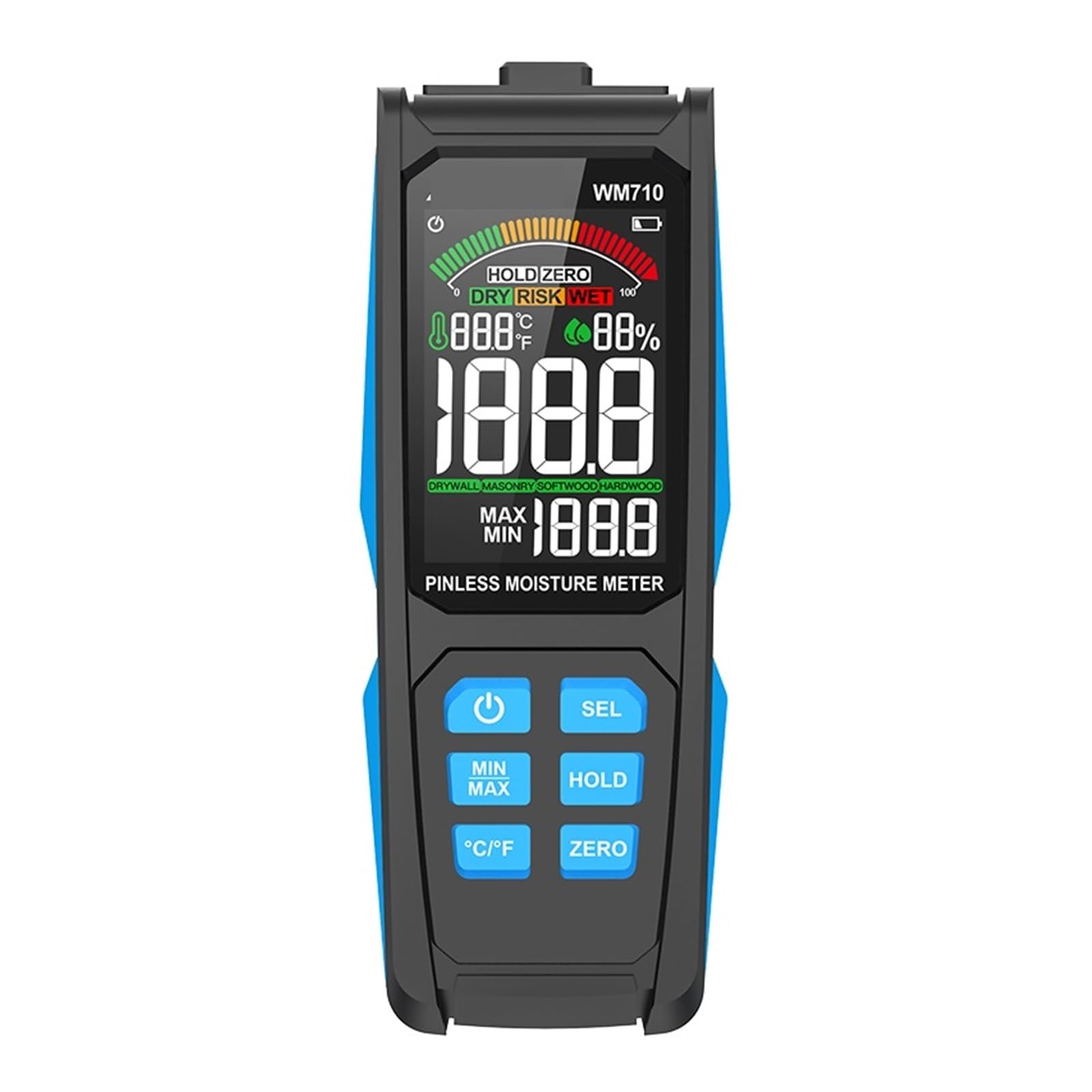 Cyfrowy Wilgotnościomierz Digital Wood Moisture Meter Non-destructive Inductive Hygrometer Analog Dual Display Ambient Temp Humidity Timber Damp Detector do Testowania Zawartości Wody