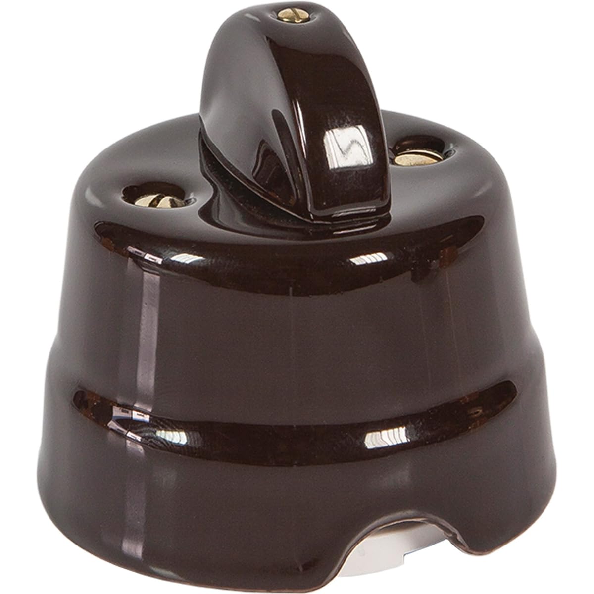FANTON Pulsante rotativo a manopola in ceramica stile retrò marrone da parete 10AX 250V