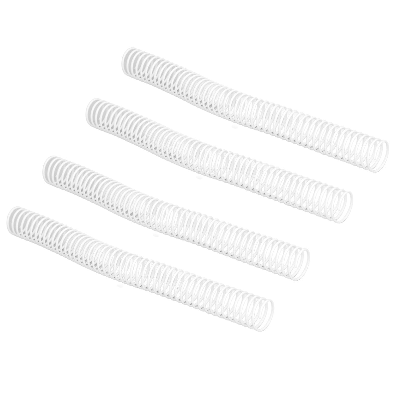 Bobine di rilegatura carta A4 da 35 pezzi, bobina di rilegatura a spirale 48 anelli, dorsi in filo di plastica a spirale con diametro di 25,4 mm, bobine di rilegatura con passo (Bianca)