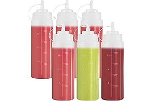 ASelected 6Pcs 500Ml Squeeze Bottle | For Sauces | Precision Measurements