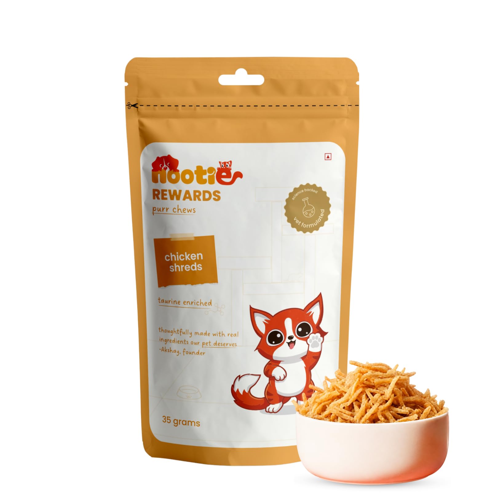 Nootie Premium Chicken Shreds Cat Treats – 35g | High-Protein, Taurine-Rich Natural Cat Treats for Heart, Metabolism & Bone Health (Pack of 1)-image-25