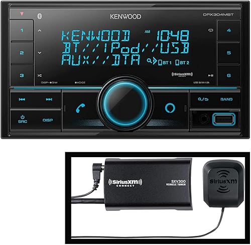 Kenwood DPX304MBT - Receptor de medios digitales doble DIN en el salpicadero con Bluetooth (no reproduce CDs) | Receptor estéreo para automóvil sin