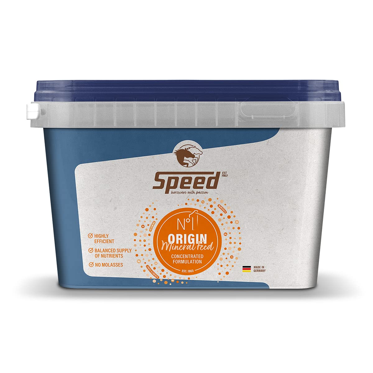 Speed N° 1 Origin, Concentrado de alimento Mineral, 1,5 kg de Suministro básico de minerales Esenciales, oligoelementos y vitaminas para Caballos