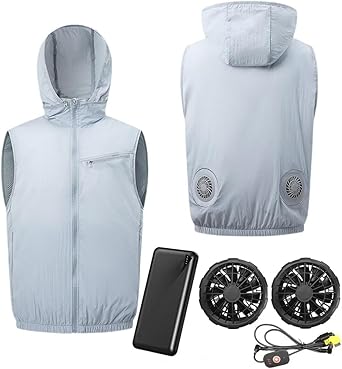 冷却ベスト 空調作業服 20000mAh大容量バッテリー付き　LLサイズ 2点購入で1点あたり7980円！空調ベスト フルセット 冷却ベスト