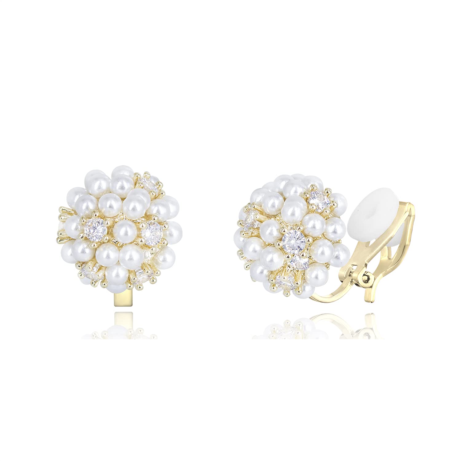 Orecchini AAA 9mm con perle di riso bianco cz, orecchini di perle con zircone S925 Sterling Sliver, perle per donna per ragazza, SE3-046 - Italia