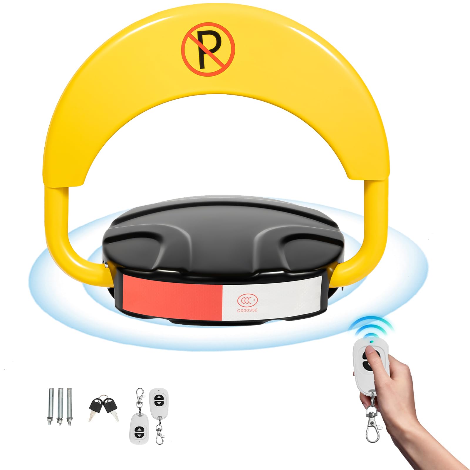Blocco per parcheggio, barriera con telecomando, blocco per parcheggio pieghevole, delimitazione del parcheggio, blocco per parcheggio elettrico, grado di protezione IP67, braccio girevole