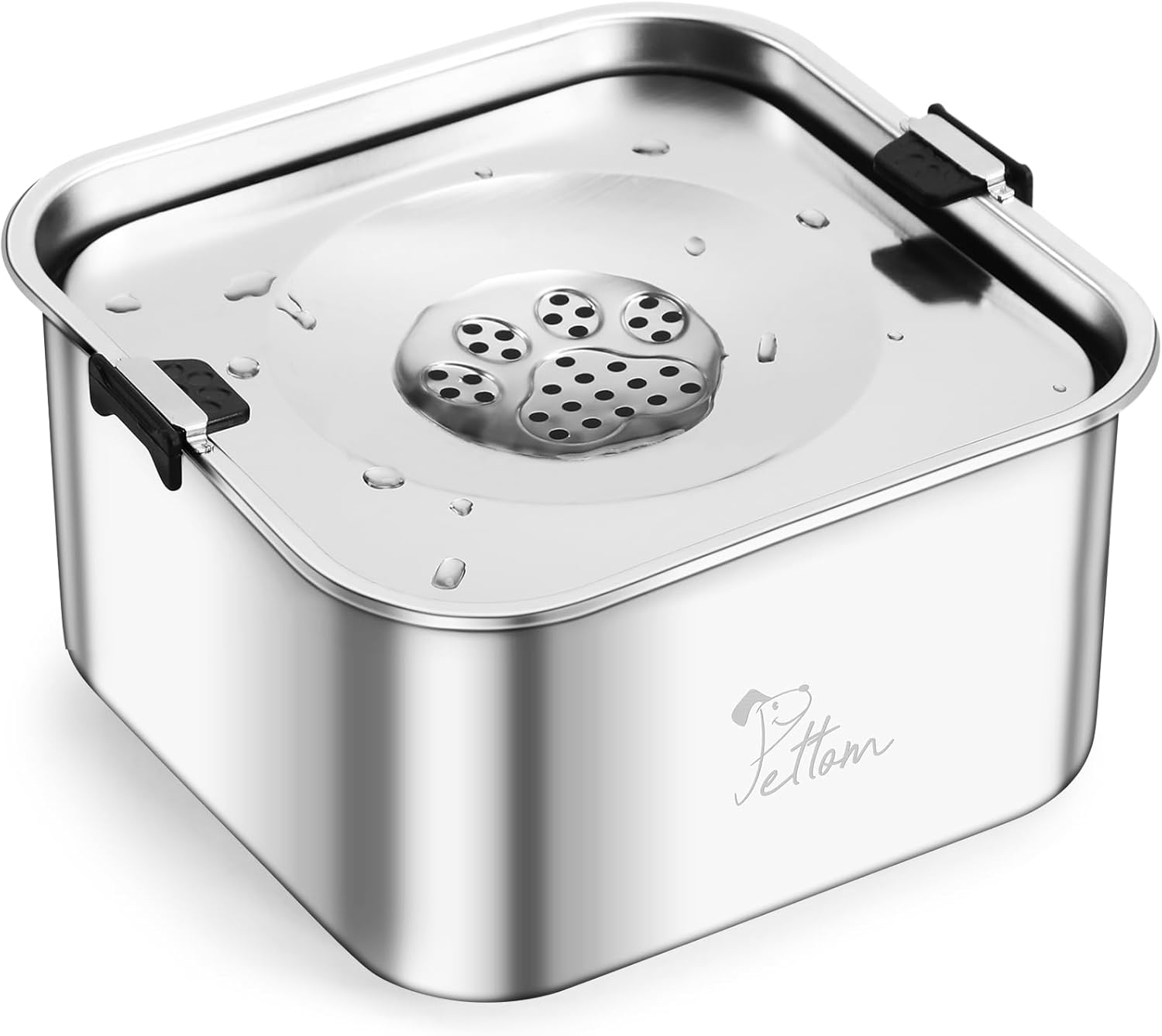 Dog Water Dish Dog Water Dispenser 3L Stainless Steel Spill- Bowl