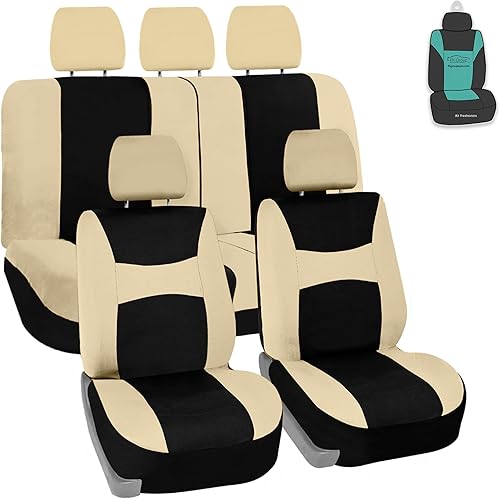 Juego de funda para asiento bolsas de aire de tela negra ligera y fresca FH Group FH-FB030115-SEAT lista para separar se ajusta a la mayoría de Juego de funda para asiento bolsas de aire de tela negra ligera y fresca FH Group FH-FB030115-SEAT lista para separar se ajusta a la mayoría de