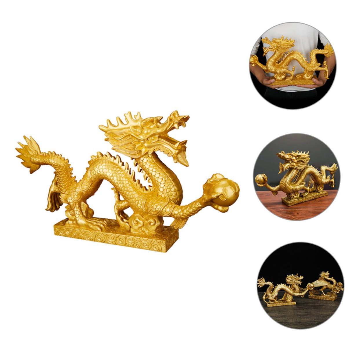 Amazon.co.jp: OFFSCH 樹脂製ドラゴンの像 置物 装飾品 デスクトップ