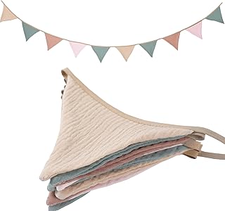 Uorbmaio Pennant Banner Bunting Flags Multicolor, Garland Triangle Banners Fabric for Boho Baby Shower Wedding Party Decor...