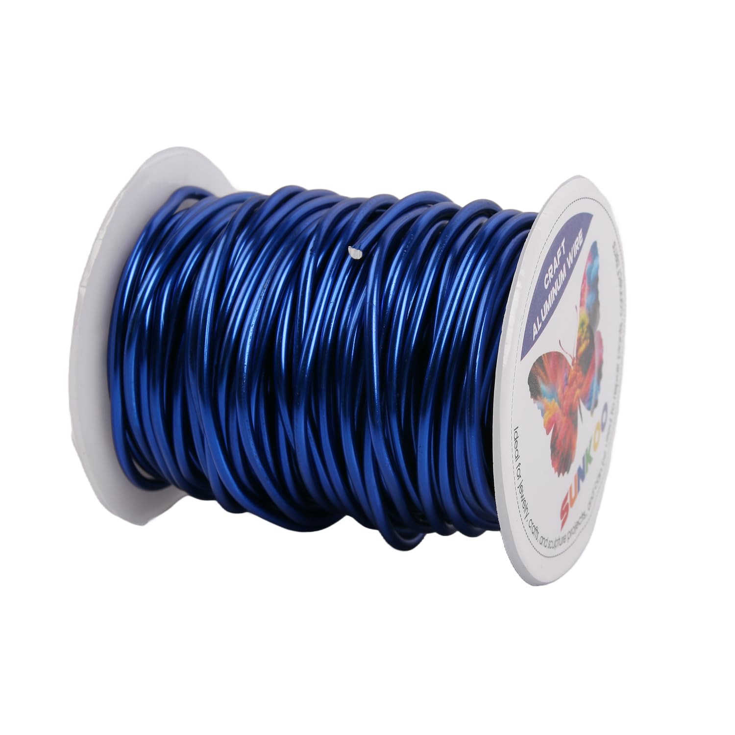 Sunkoo 10 Gauge 2.5mm Sapphire Blue Aluminium Craft Wire,65.6Ft Bendable Wire for Jewellery Making Sculpting, Floristry