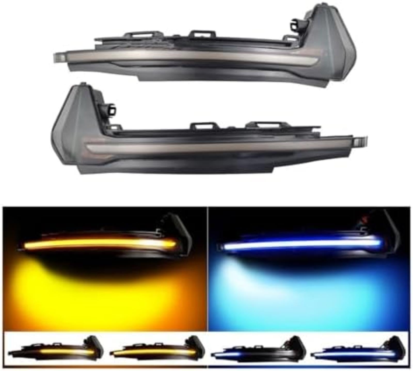 Lampka kontrolna w lusterku bocznym, dla A1 8X 2011-2017 Dynamiczny kierunkowskaz Led Skrzydło, sekwencyjna lampa migająca Kierunkowskaz samochodu (Blue Yellow) (Blue Yellow)