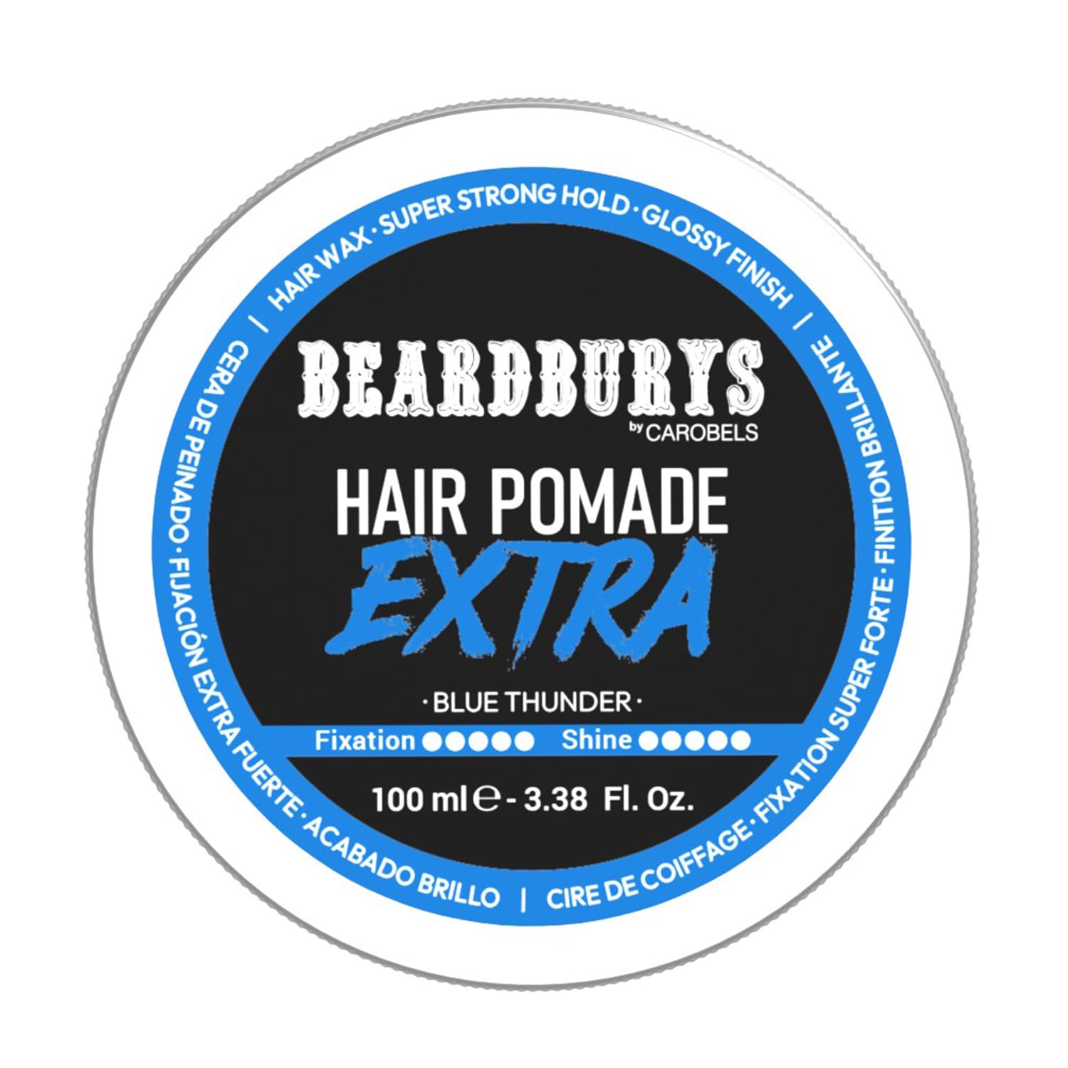 Beardburys Extreme Hold – Pomada do włosów dla mężczyzn, stylizacja i wykończenie, wosk o bardzo mocnym chwycie i wysokim połysku, na bazie wody, łatwa do zmycia, dodaje objętości – 100ml