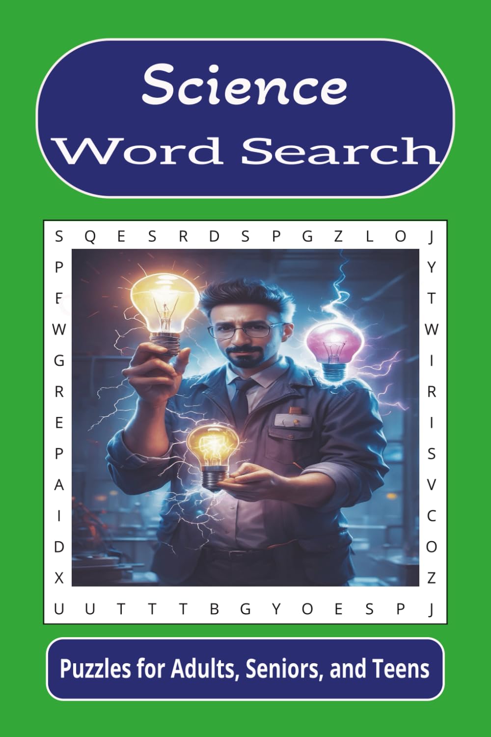 Science Word Search: Word searches with easy to read print about science, school, learning, and more