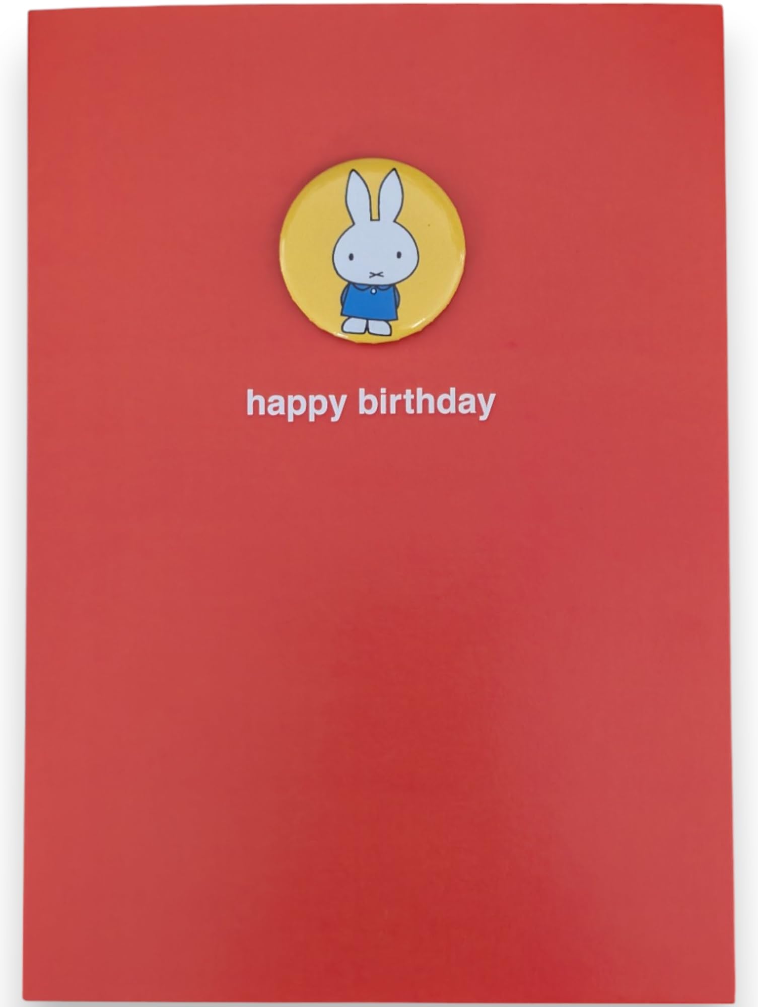 Miffy Happy Birthday Red Greeting Card with Badge