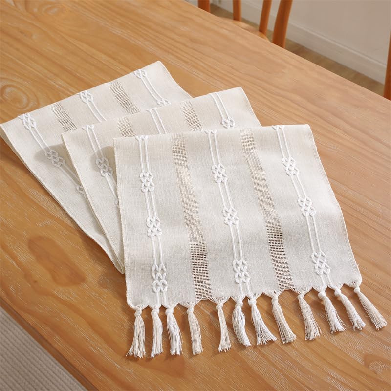 Camino De Mesa Blanco Decoración De Habitaciones,,Rectangular, Mantel De Mesa, Sin Arrugas, Antideslizante, Decoración para Comedor, Fiesta, Vacaciones