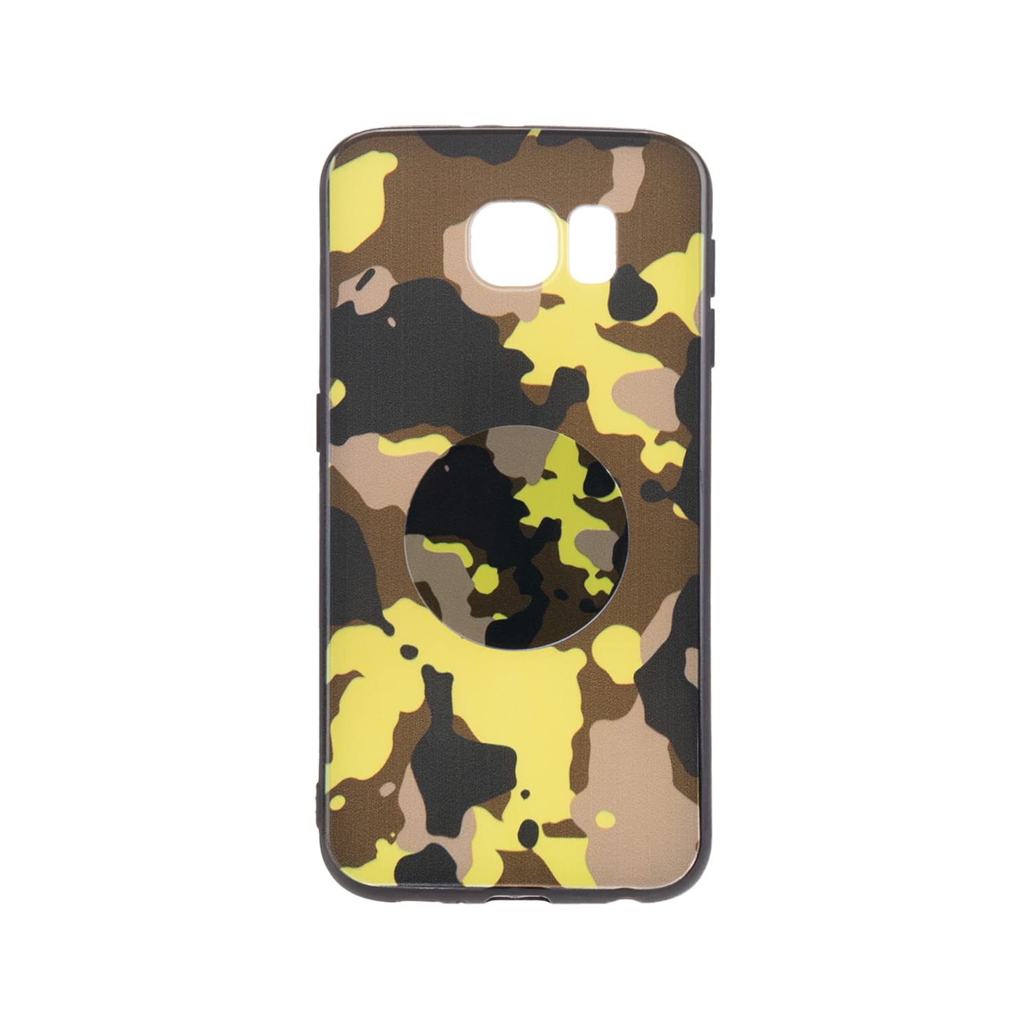 Muzz Samsung Galaxy S6 Case,Colour Printed Case + Pop Holder cover Soft TPU Edge Protection Shock Absorption Slim Hard PC Case for Samsung Galaxy S6