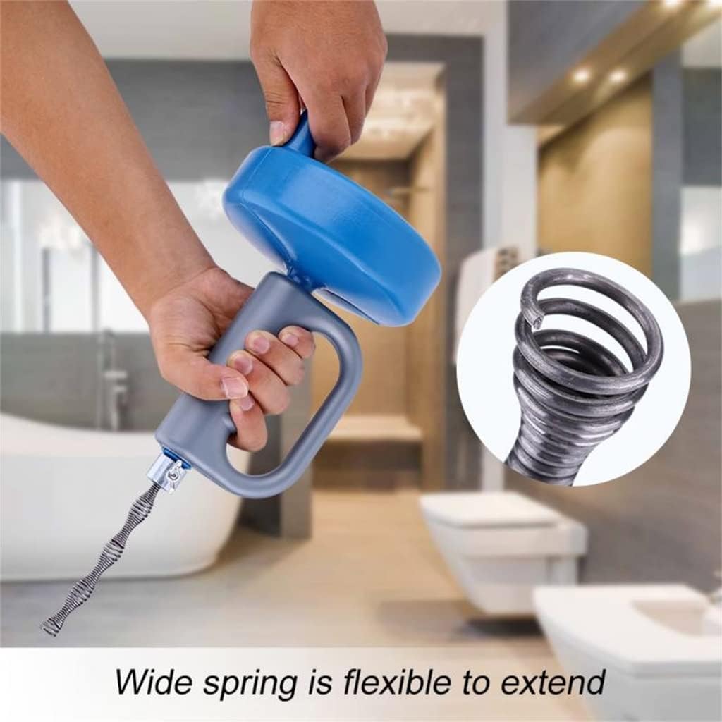 5 Meters Pipe Plunger Manual Kitchen Sink Sewer Dredge Bathroom Bathtub Drain Unblocker (Color : As Shown, Size : One Size) (As Shown One Size)