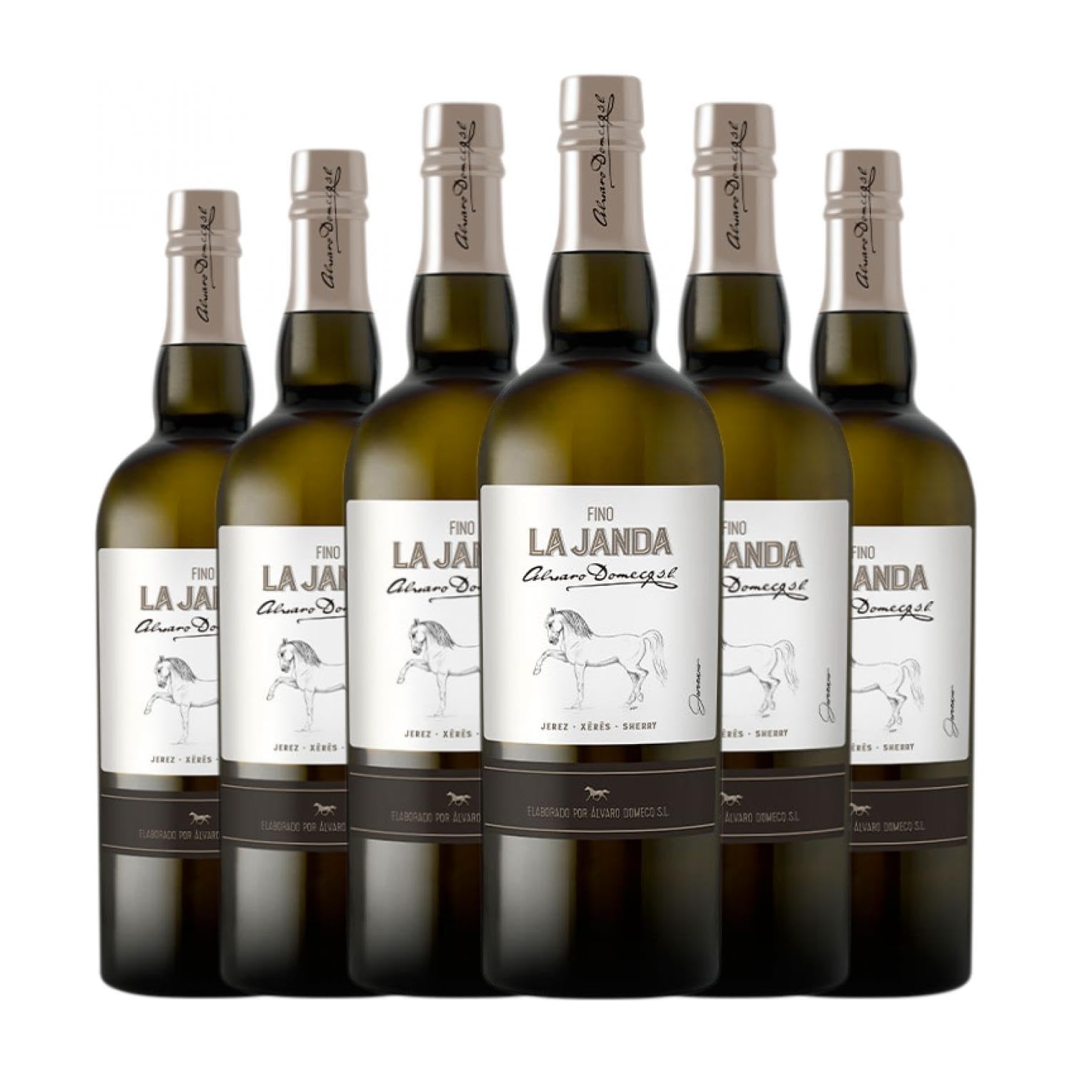 Domecq Fino La Janda Palomino Fino Jerez-Xérès-Sherry 75 cl Vino generoso (Caja de 6 Botellas de 75 cl)