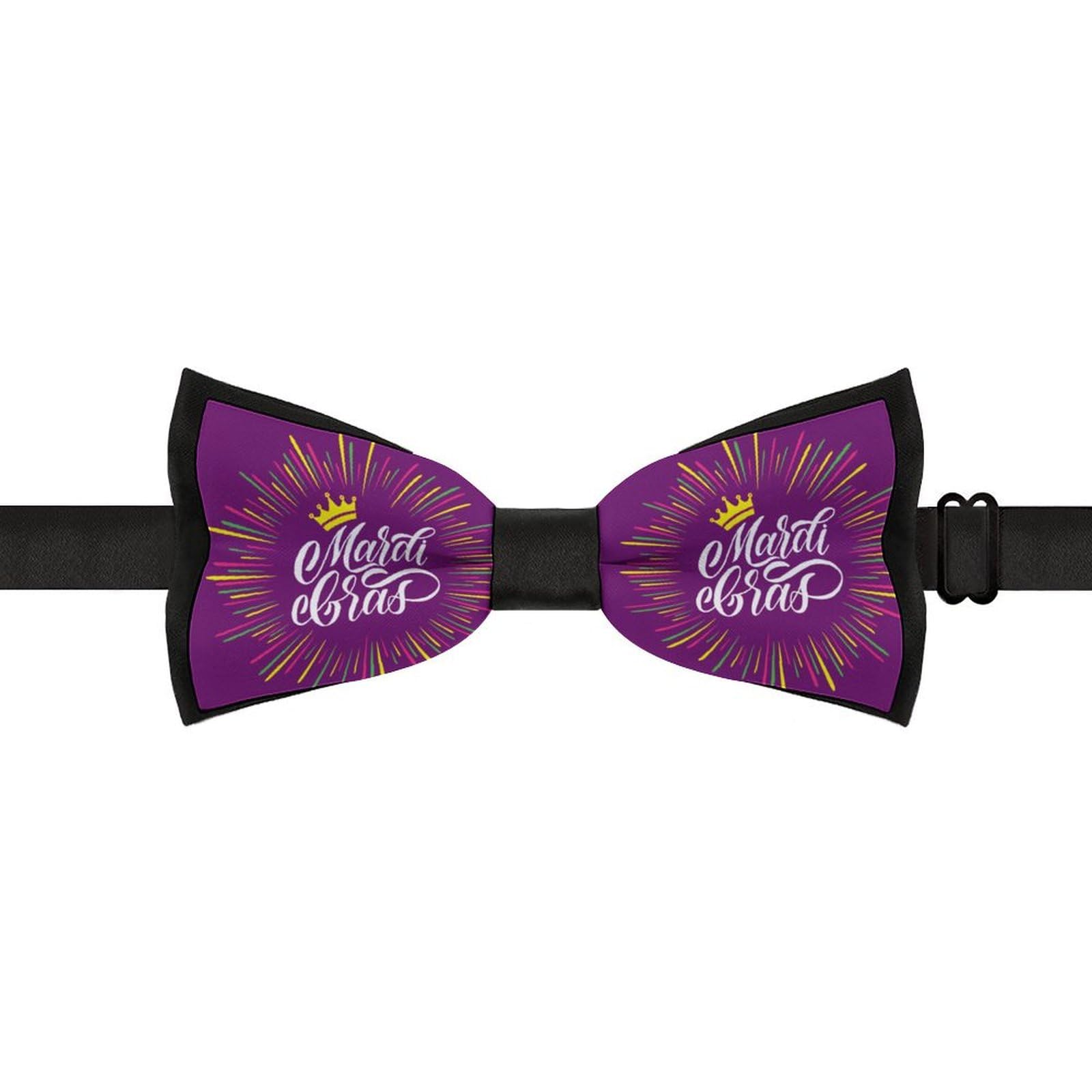 Mardi Gras Bow Tie for Men Adjustable Necktie Funny Tie Neck Ties for Weddings Party