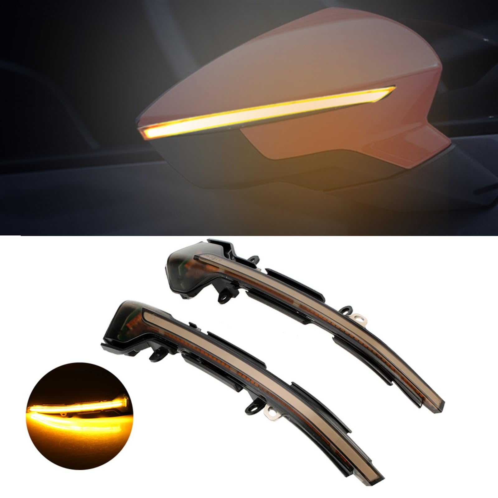 Dynamiczny kierunkowskaz migacz sekwencyjny kierunkowskaz w lusterku bocznym, dla Seat Leon Mk3 5F 2013-2018 Ibiza Mk5 Arona 2017 2018 Światło kierunkowskazu samochodowego