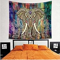 Arazzo Da Parete Con Mandala, Rosso, Verde, Fuoco, Blu, Floreale, Bohémien, Pavone, Bohémien, Motivo Frattale, Indiano, Boho, Hippie, Zingaro - Italia - Foto 6