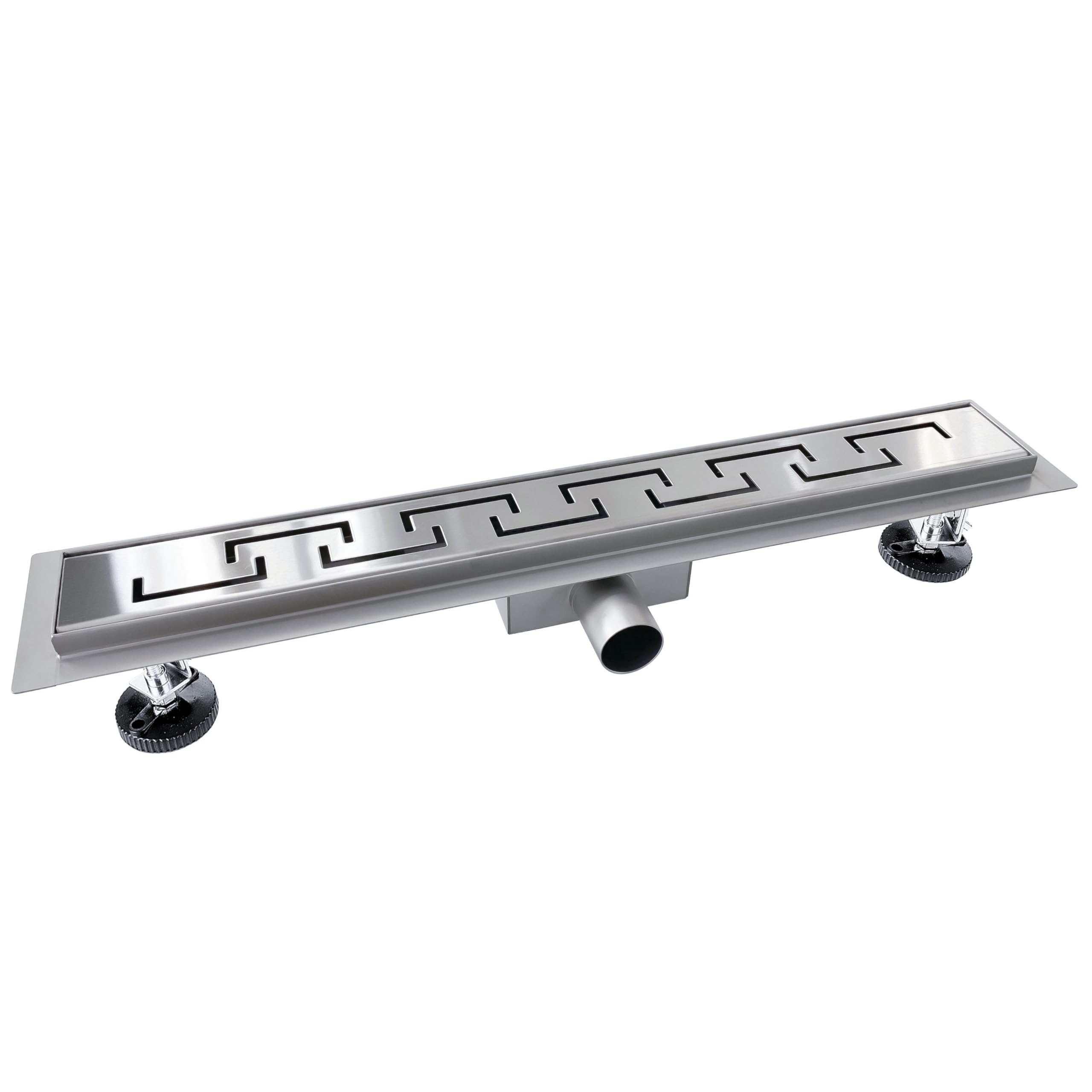 AICA Caniveau de Douche Italienne en Acier Inoxydable E Modèle 90 cm, caniveau Douche Rectangulaire Argenté à Grand Débit, Drain de Sol de Siphon de Douche