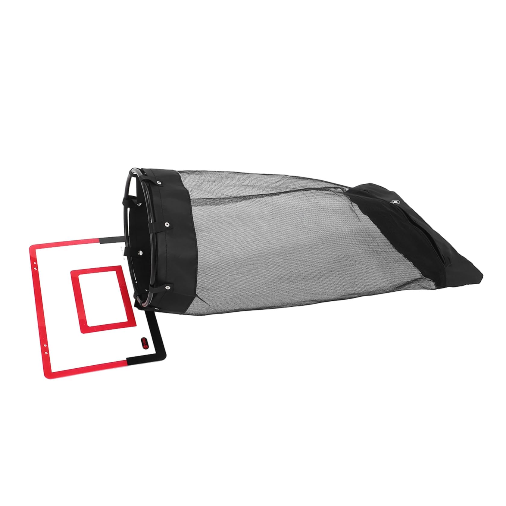 Ciieeo Panier à Linge Suspendu Rouge avec Cadre de Basket, Maille Plastique Résistante, Fermeture Éclair et Crochets Universels, pour Salle de Bain et Usage Domestique
