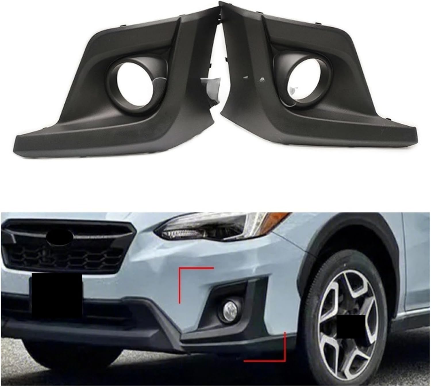 Front Bumper Fog Light Lamp Frame Cover Foglight Foglamp Trim Cap Hood Lid Bezel Compatible For Subaru XV 2018-2020(1pc left)
